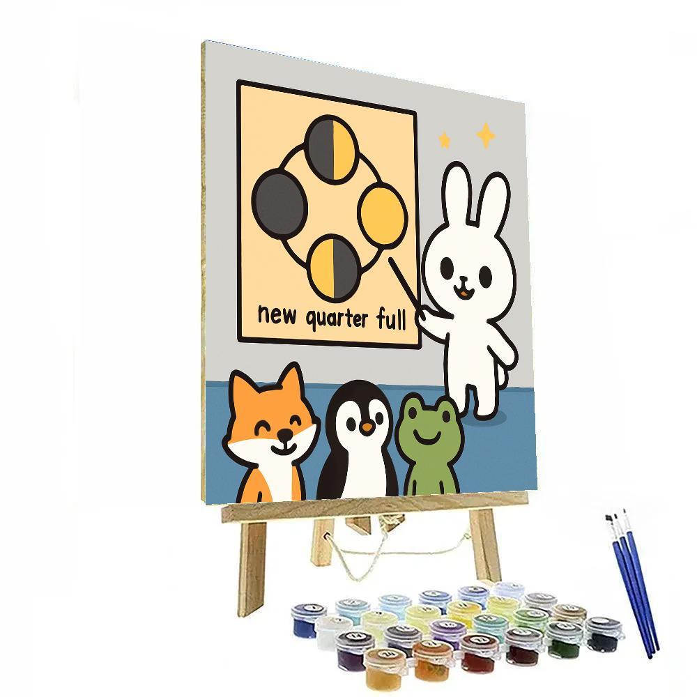 Moon Phase Bunny Classroom Paint by numbers kits