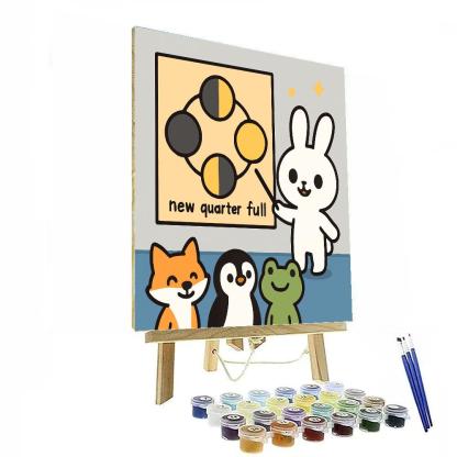 Moon Phase Bunny Classroom Paint by numbers kits