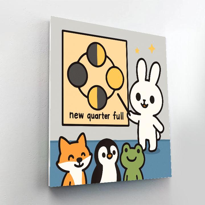 Moon Phase Bunny Classroom Paint by numbers kits