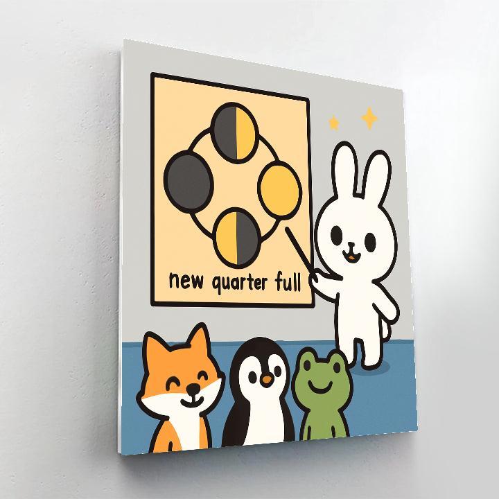 Moon Phase Bunny Classroom Paint by numbers kits