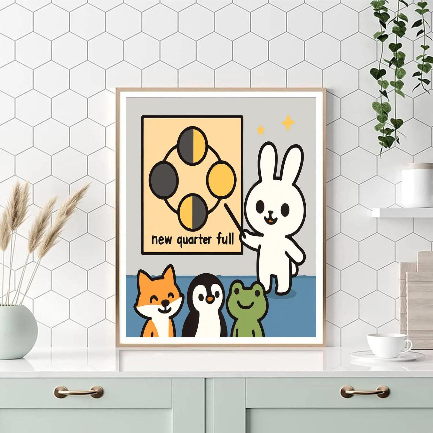 Moon Phase Bunny Classroom Paint by numbers kits