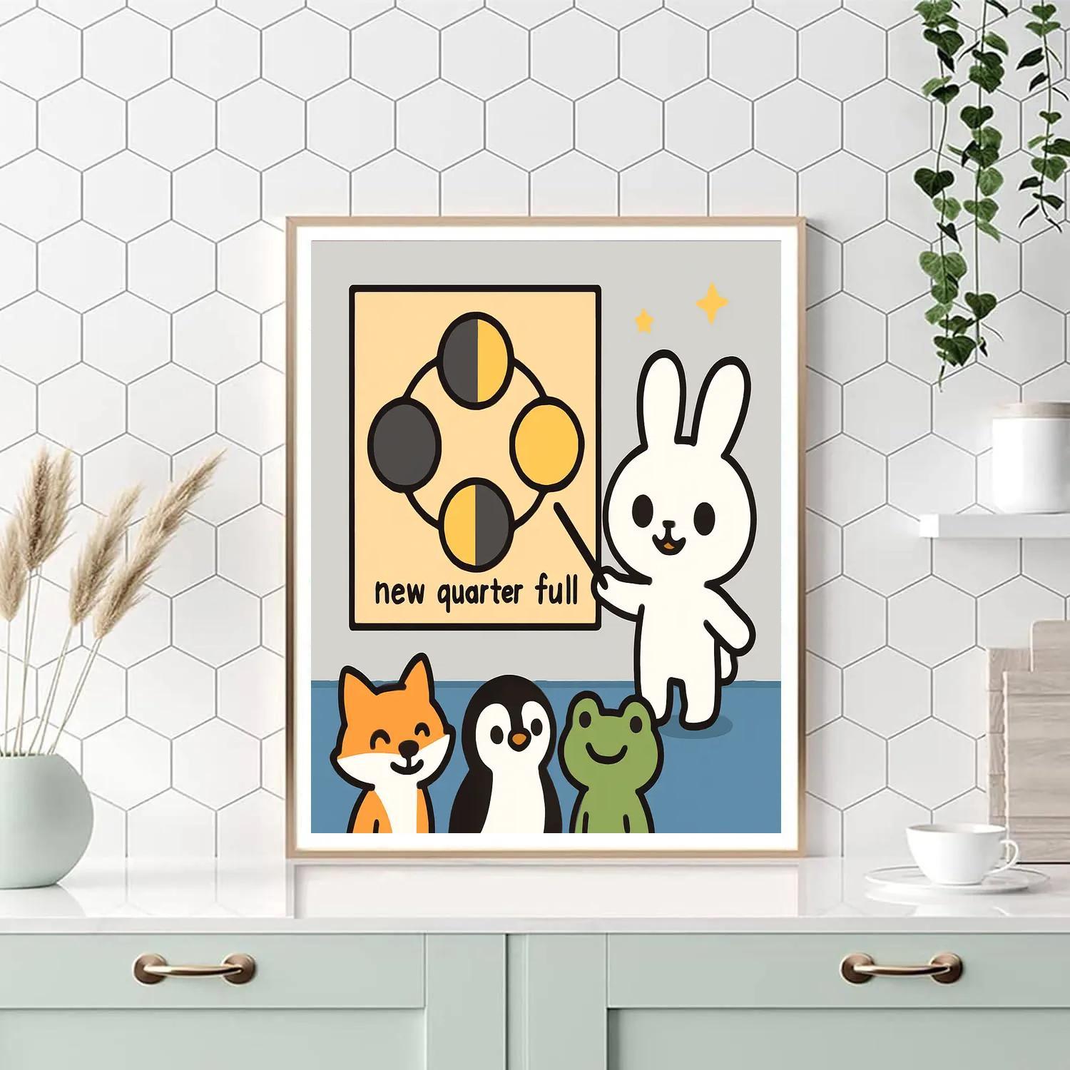 Moon Phase Bunny Classroom Paint by numbers kits