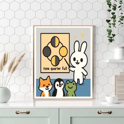 Moon Phase Bunny Classroom Paint by numbers kits