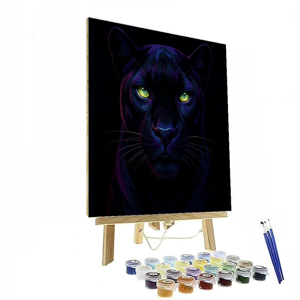 Midnight Orchid Panther Focus Number painting