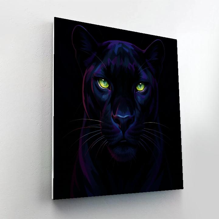 Midnight Orchid Panther Focus Number painting