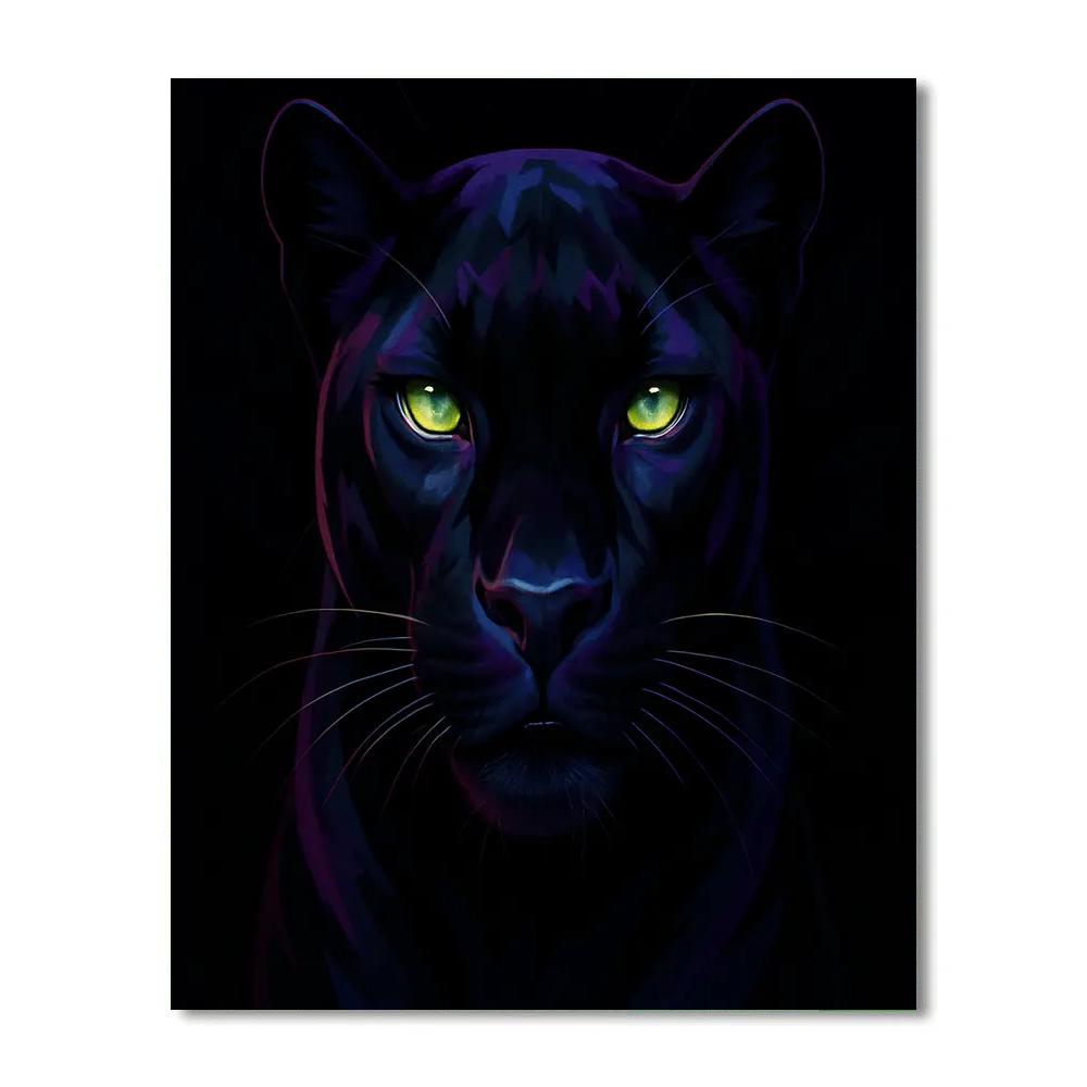 Midnight Orchid Panther Focus Number painting