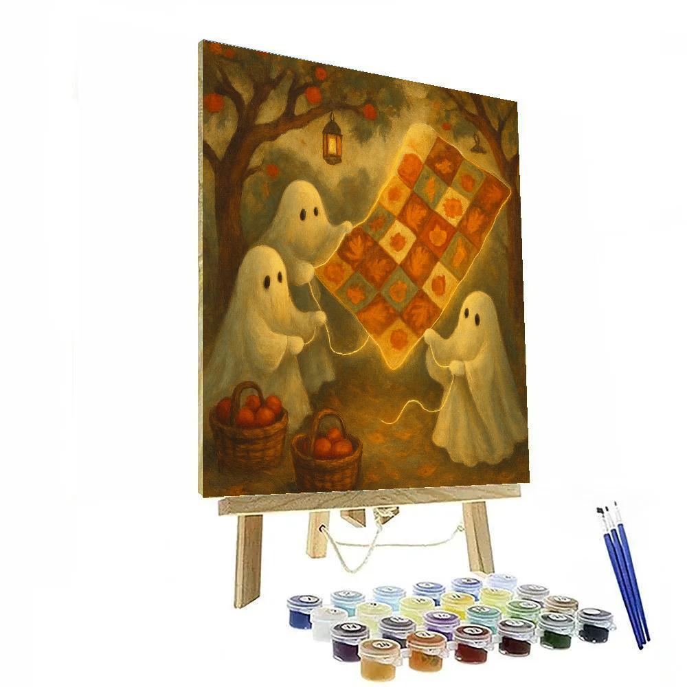 Ghost Quilters In The Orchard Clearing paint by color