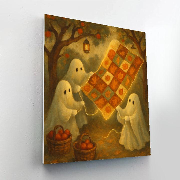 Ghost Quilters In The Orchard Clearing paint by color
