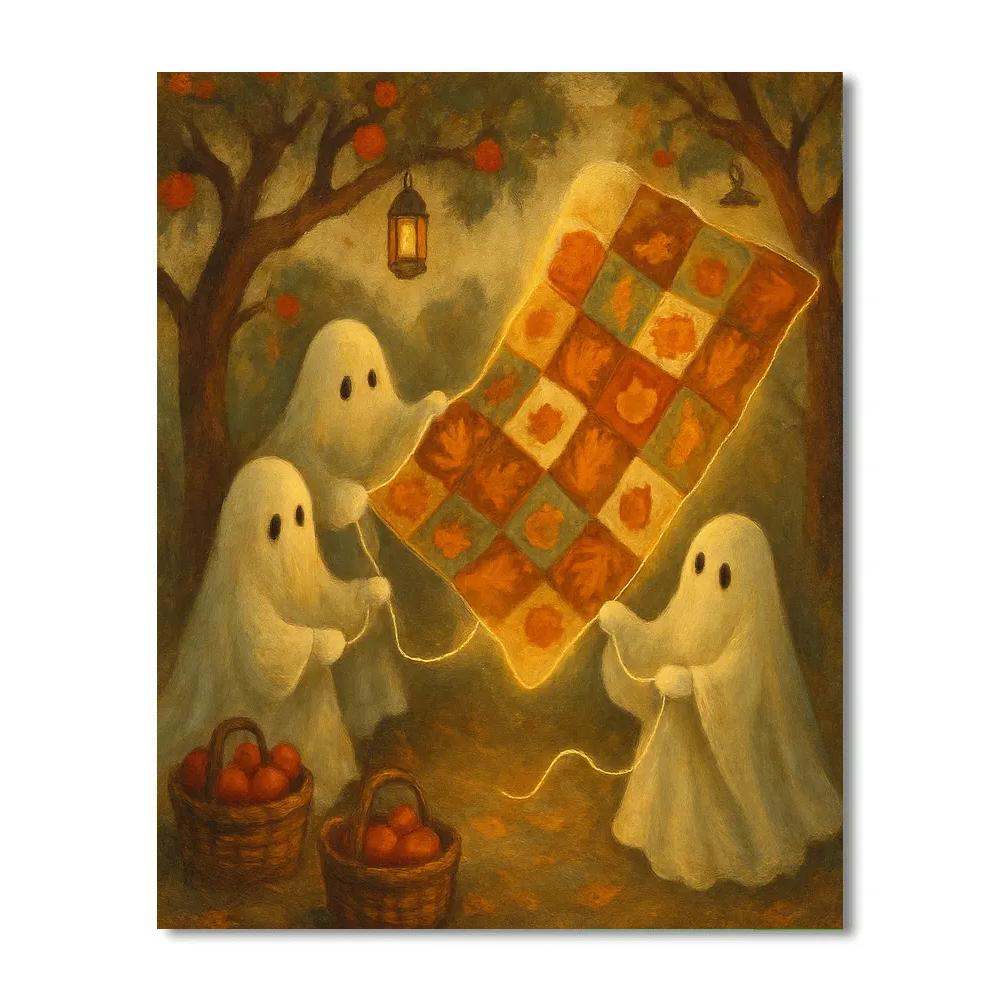 Ghost Quilters In The Orchard Clearing paint by color