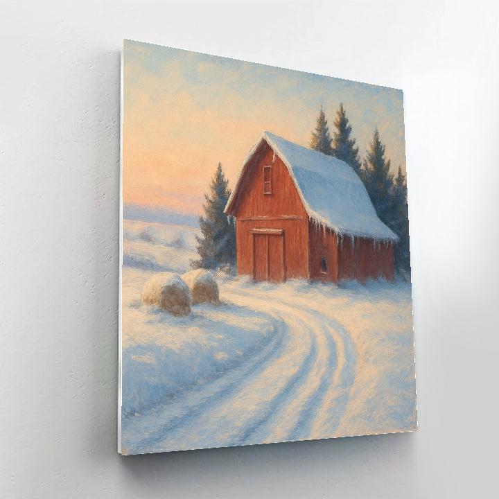 Sunrise Over The Quiet Red Barn paint by color
