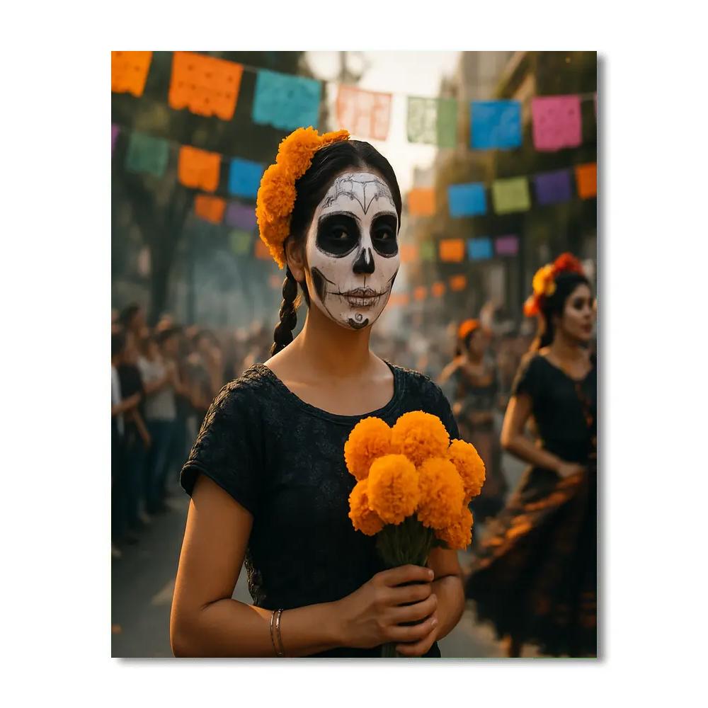 Dia De Los Muertos Cempasuchil Parade Mexico City Paint by numbers art