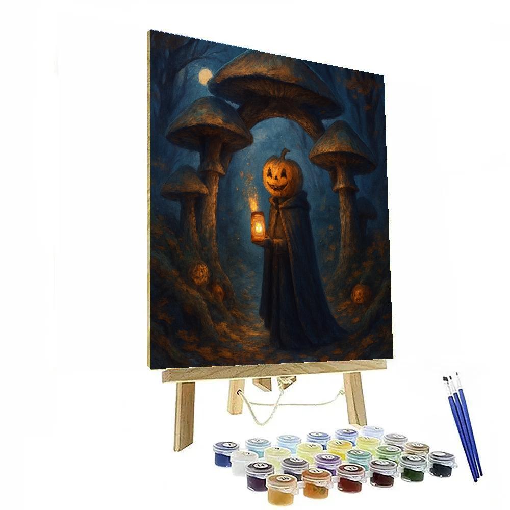 Moonlit Mushroom Gate On The Winding Path paint by numbers