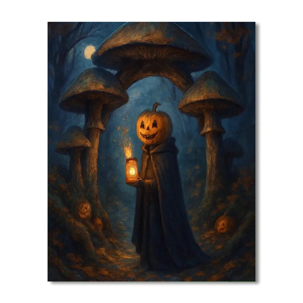 Moonlit Mushroom Gate On The Winding Path paint by numbers
