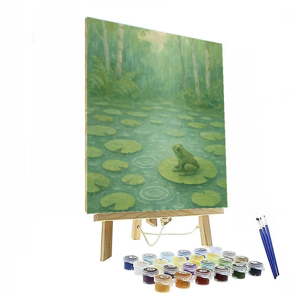 Spring Rain Over Lily Pond Quiet Paint by numbers kits
