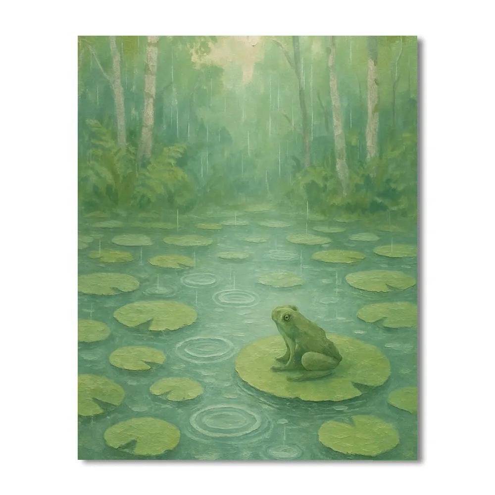 Spring Rain Over Lily Pond Quiet Paint by numbers kits