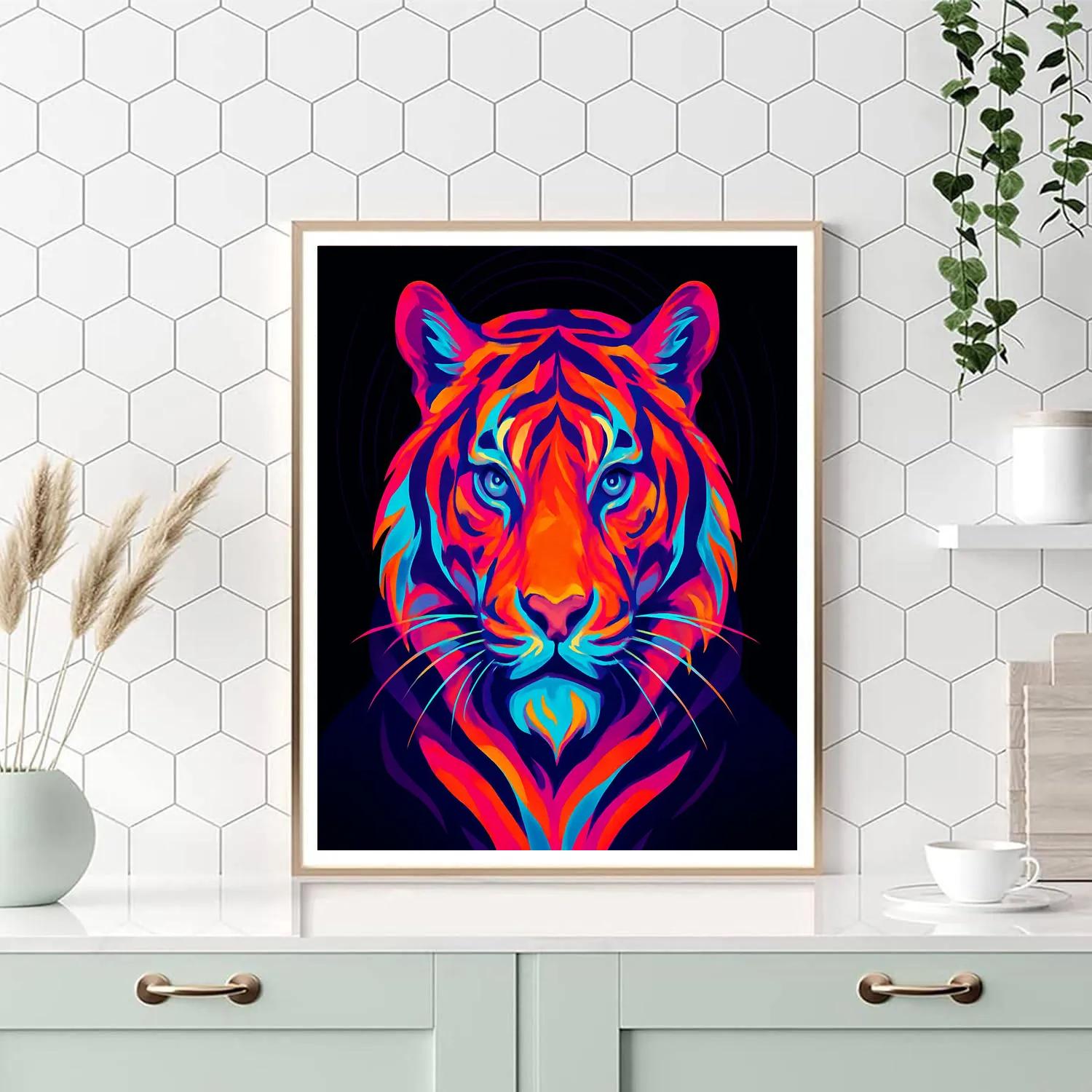 Koi Nebula Tiger Face Off paint by color