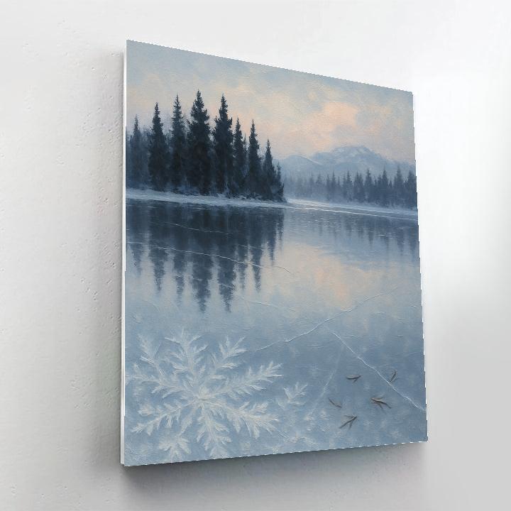 Silent Lake With Pine Reflections paint by color