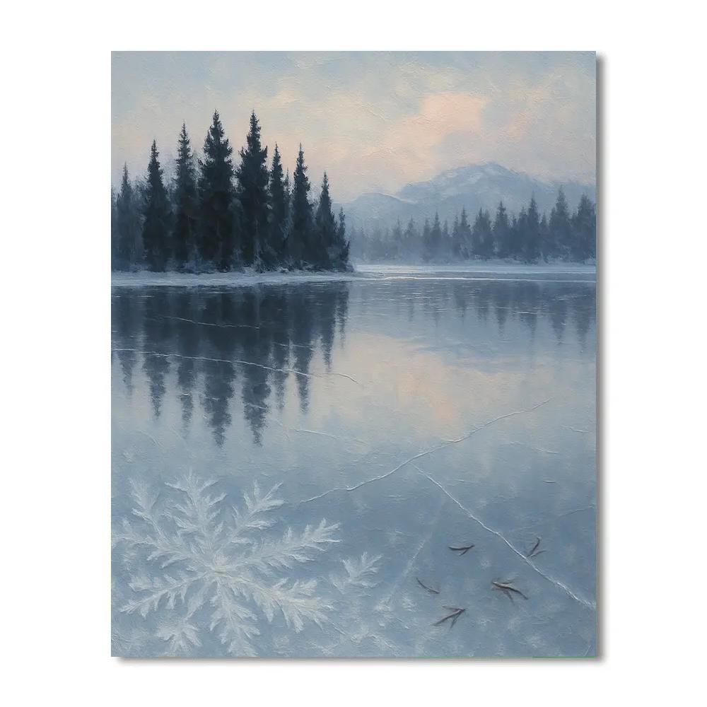 Silent Lake With Pine Reflections paint by color