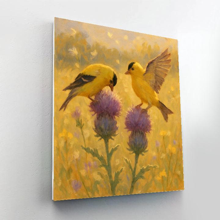 Festival Meadow Goldfinches In Late Summer paint by number