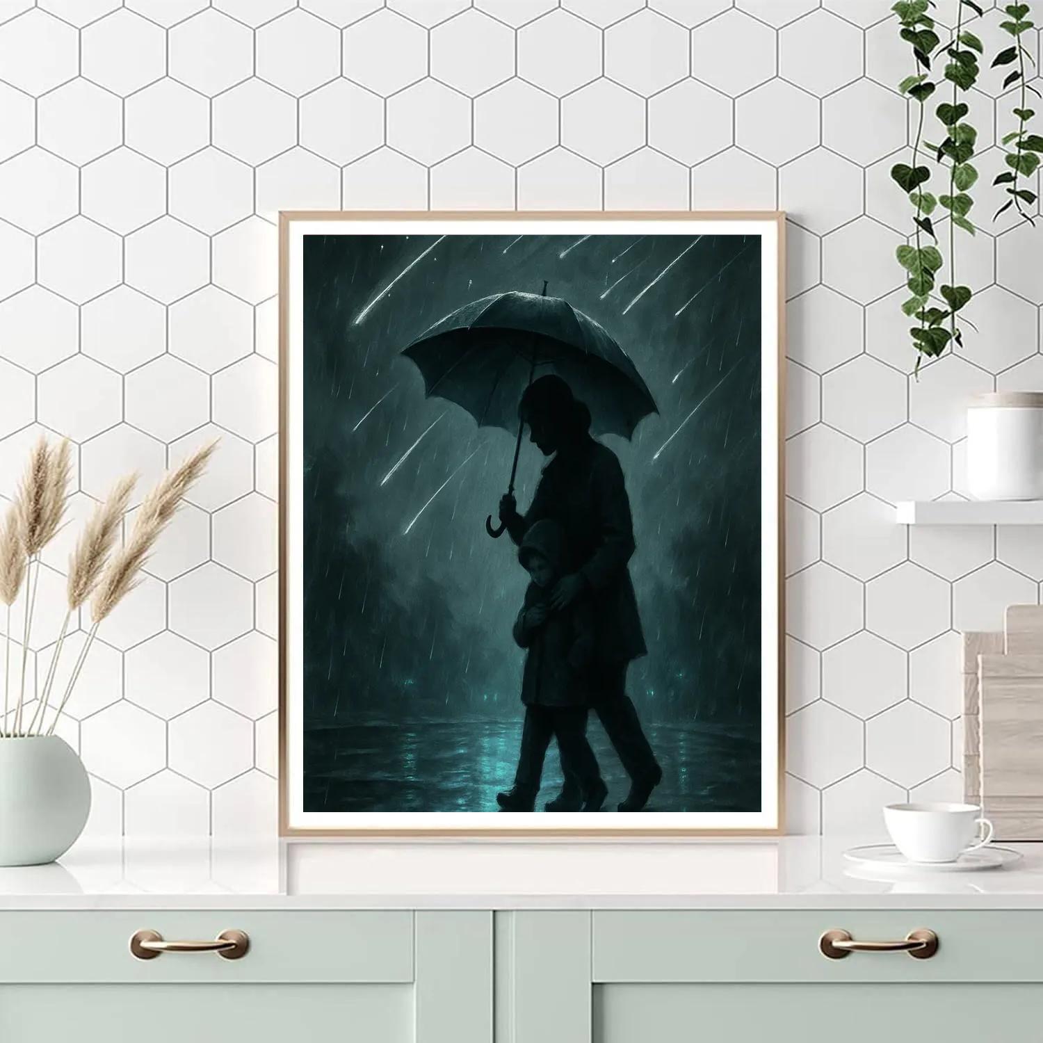 Umbrella Of Meteor Shower Protection Paint by numbers art