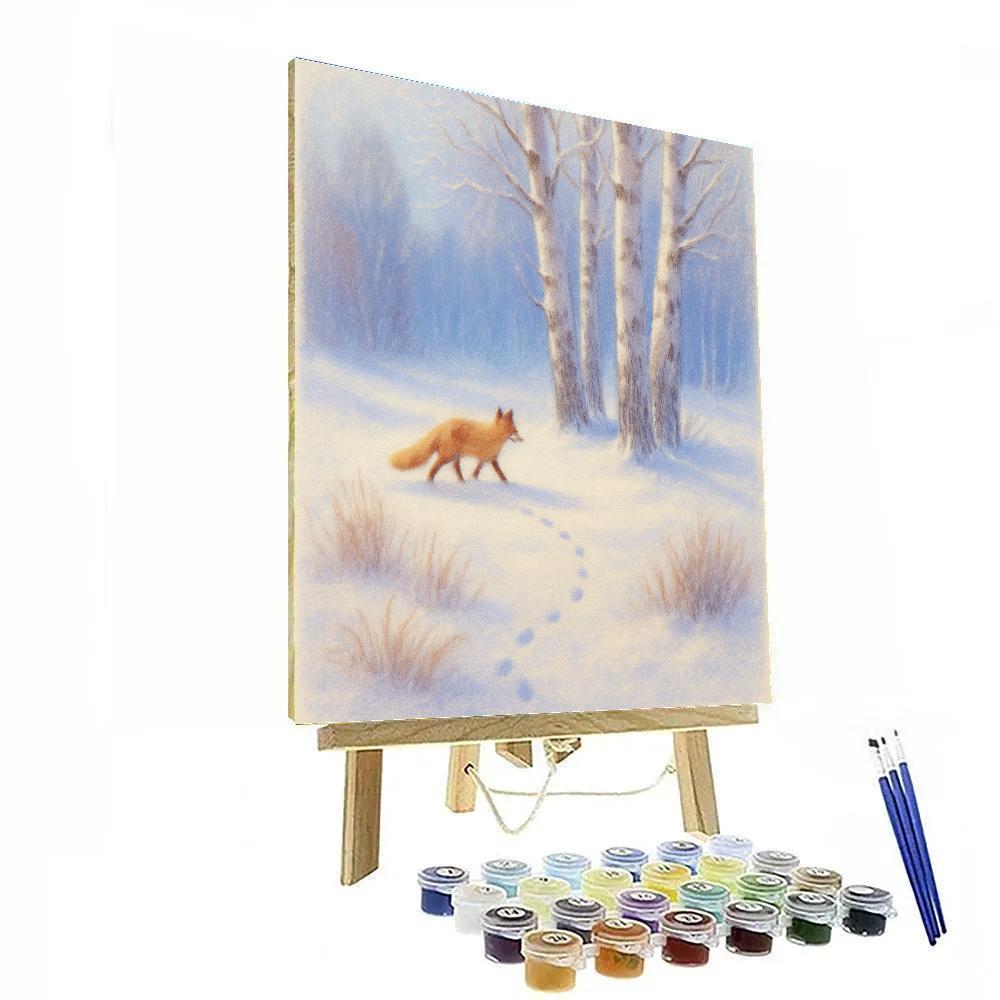 Fox Trail Through Frosted Meadow painting number kit