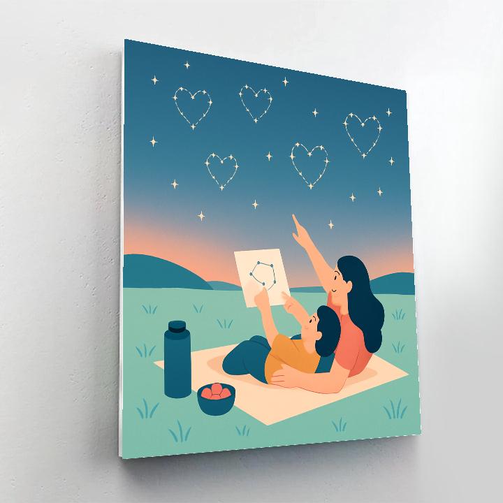 Stargazer Picnic Blanket Lesson Number painting
