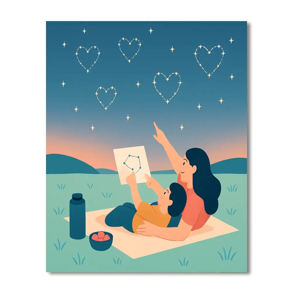 Stargazer Picnic Blanket Lesson Number painting