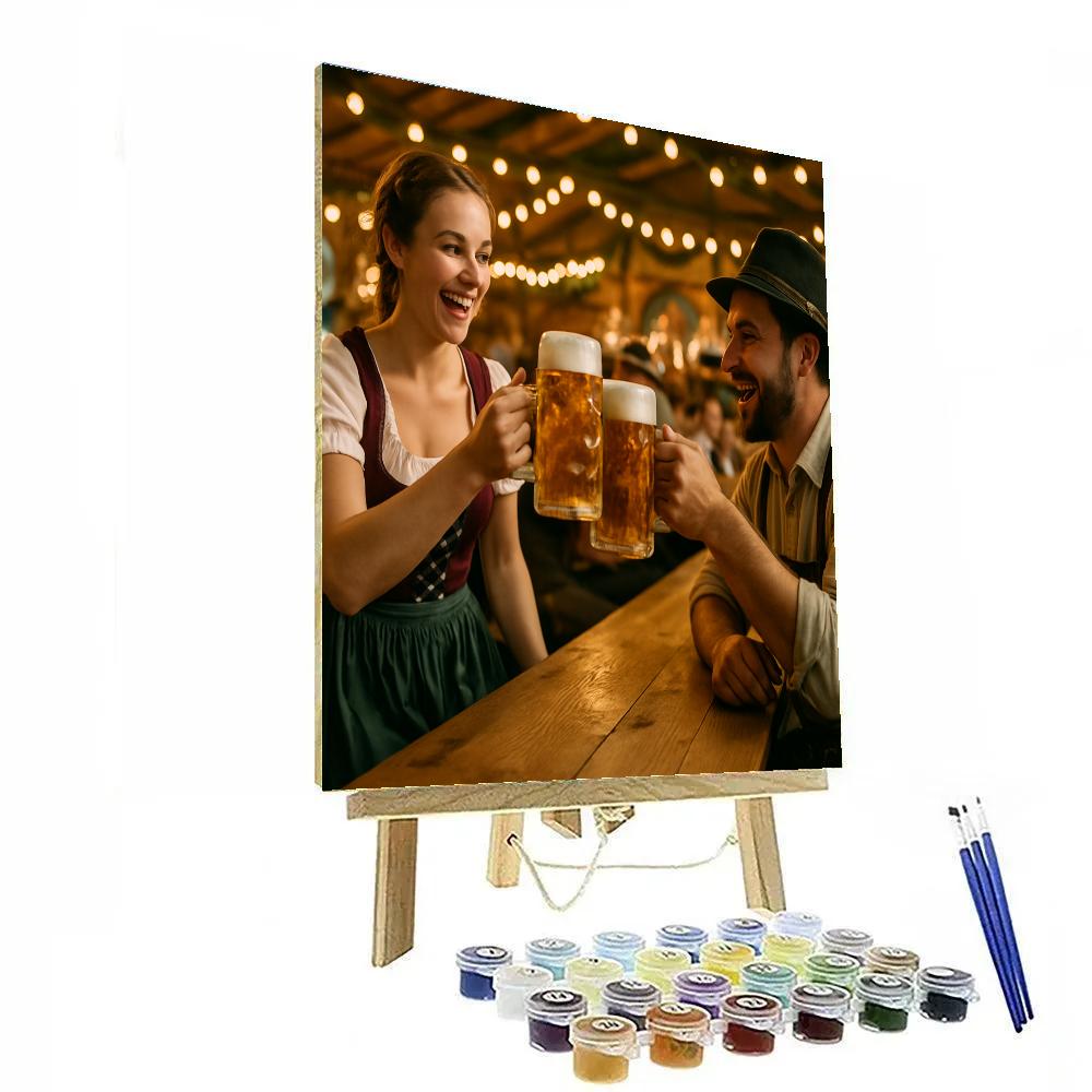 Oktoberfest Beer Tent Evening Munich paint by color