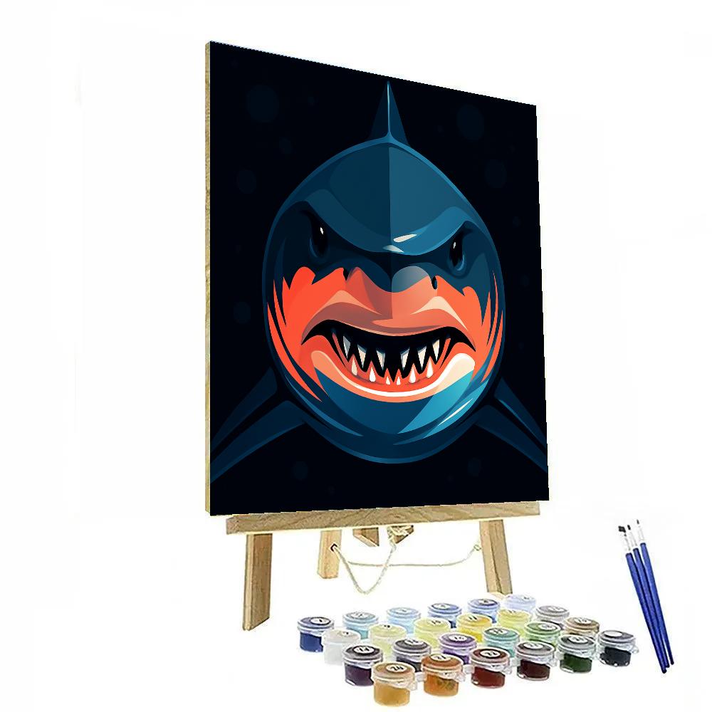 Coral Jet Shark Portrait paint by number
