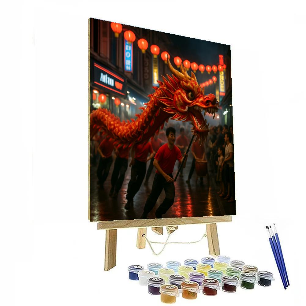 Lunar New Year Dragon Dance Chinatown Singapore Paint by numbers kits