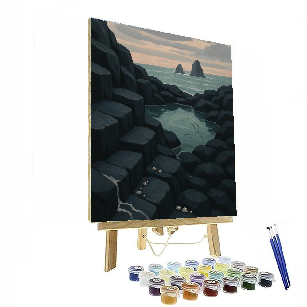 Coastal Basalt Steps Down To A Quiet Tide Pool DIY paint by numbers