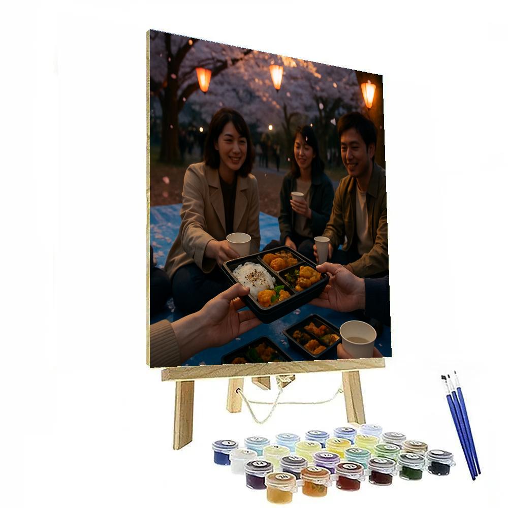Hanami Picnic Under Sakura Ueno Park Tokyo Number painting