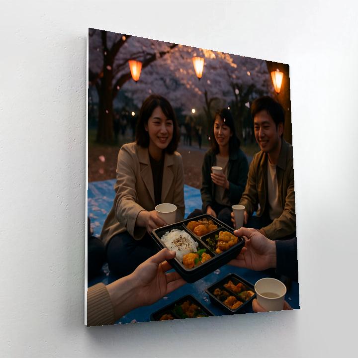 Hanami Picnic Under Sakura Ueno Park Tokyo Number painting