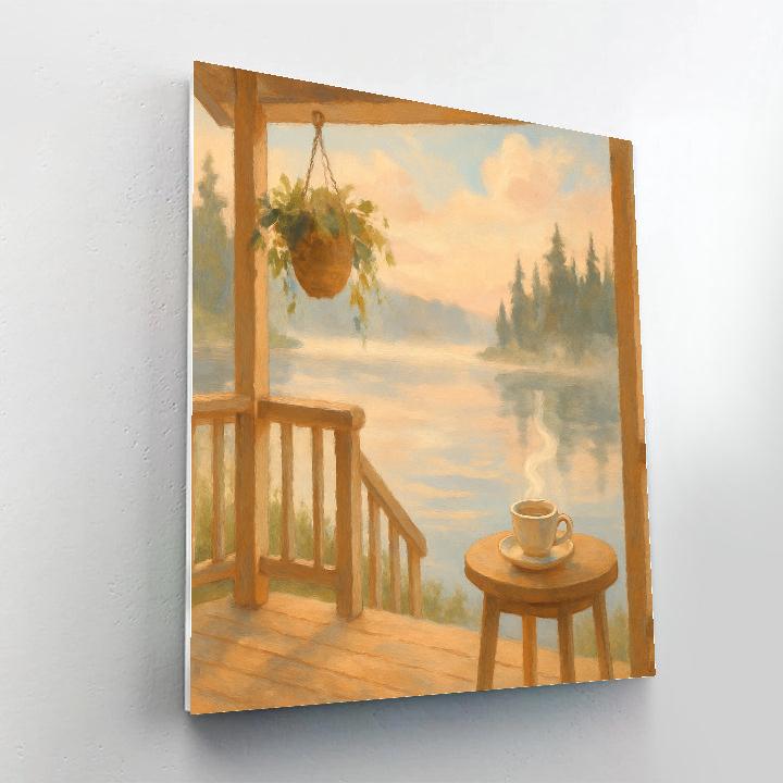 Morning Tea On The Porch Overlooking The Lake Numbered painting kits