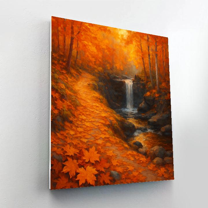 Amber Maple Path Through A Hidden Ravine paint by color