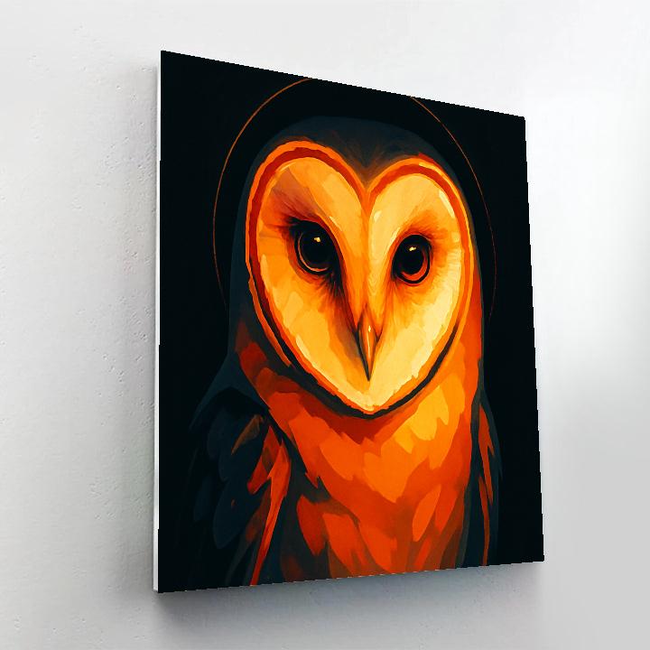 Ember Eclipse Barn Owl Intensity Number painting