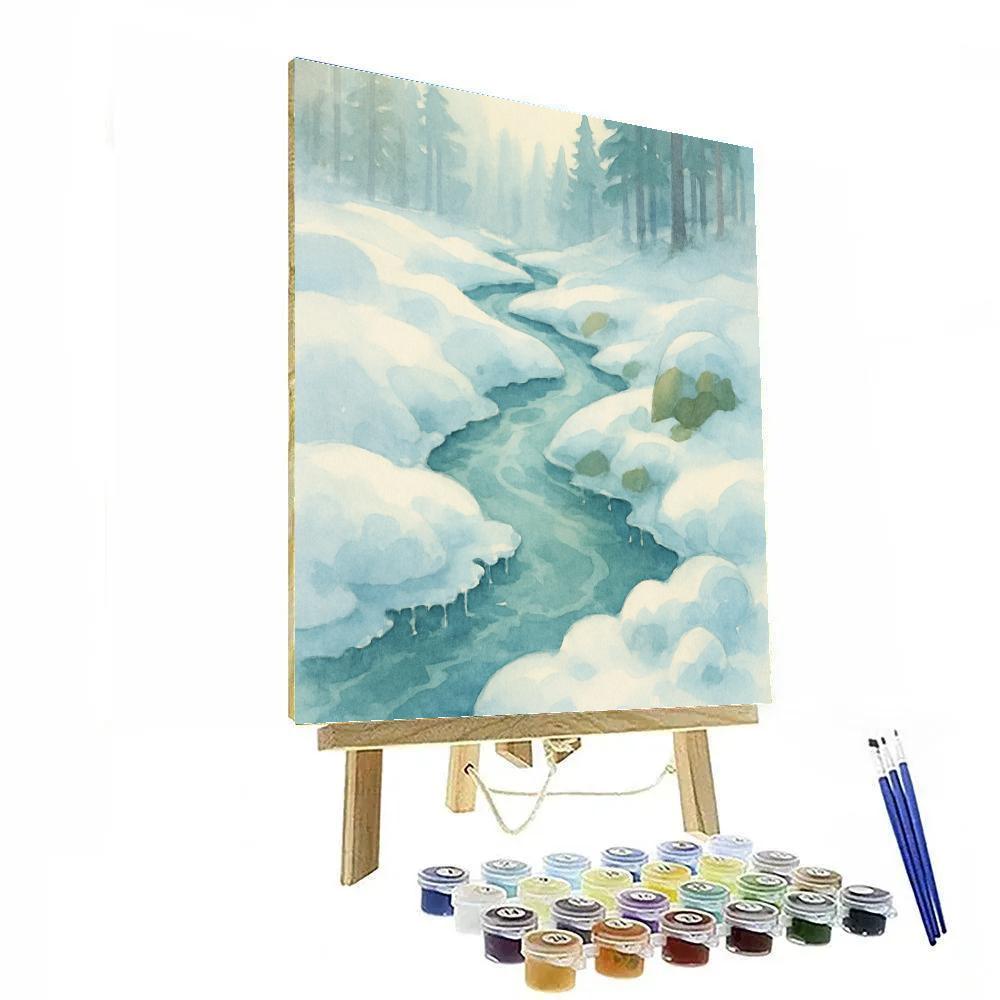 Winter Stream With Crystal Edges Number painting
