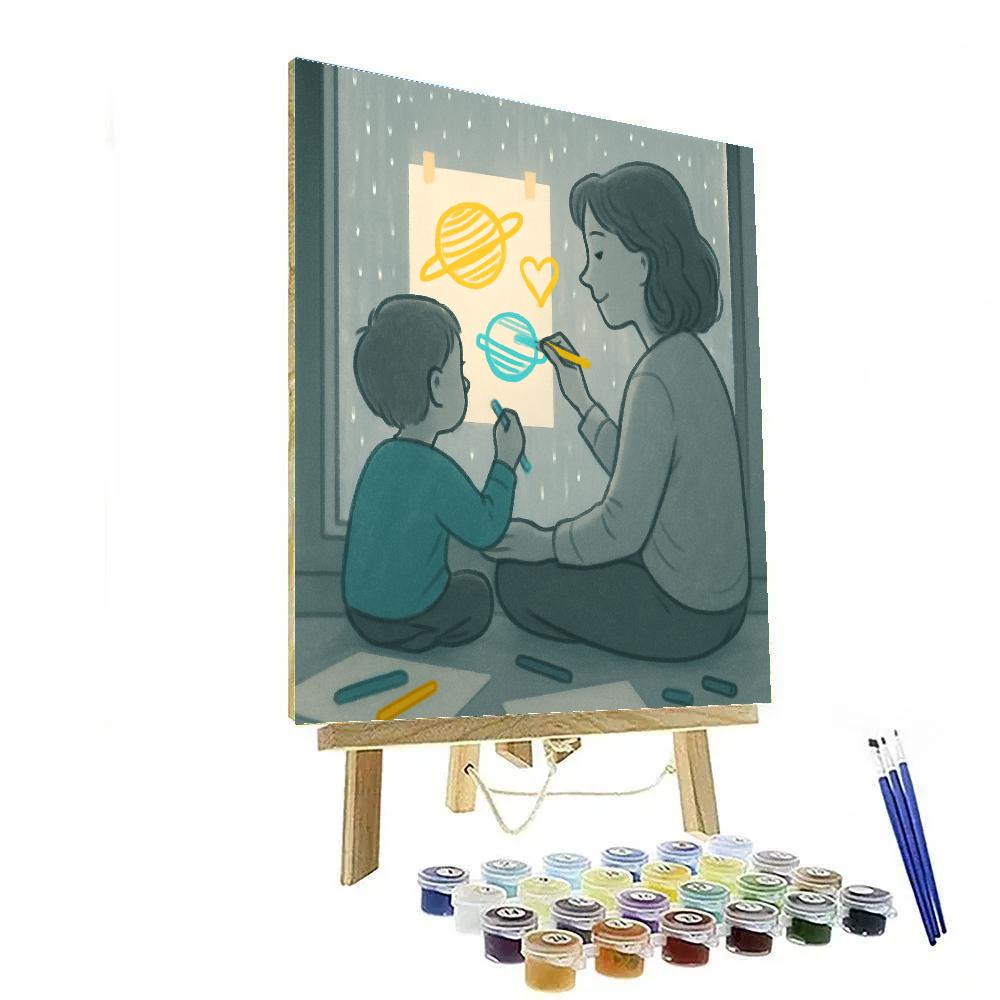 Rainy Day Window Drawing Duo painting number kit