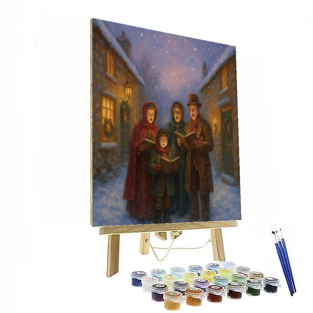 Starglow Carolers In The Snowy Lane paint by color