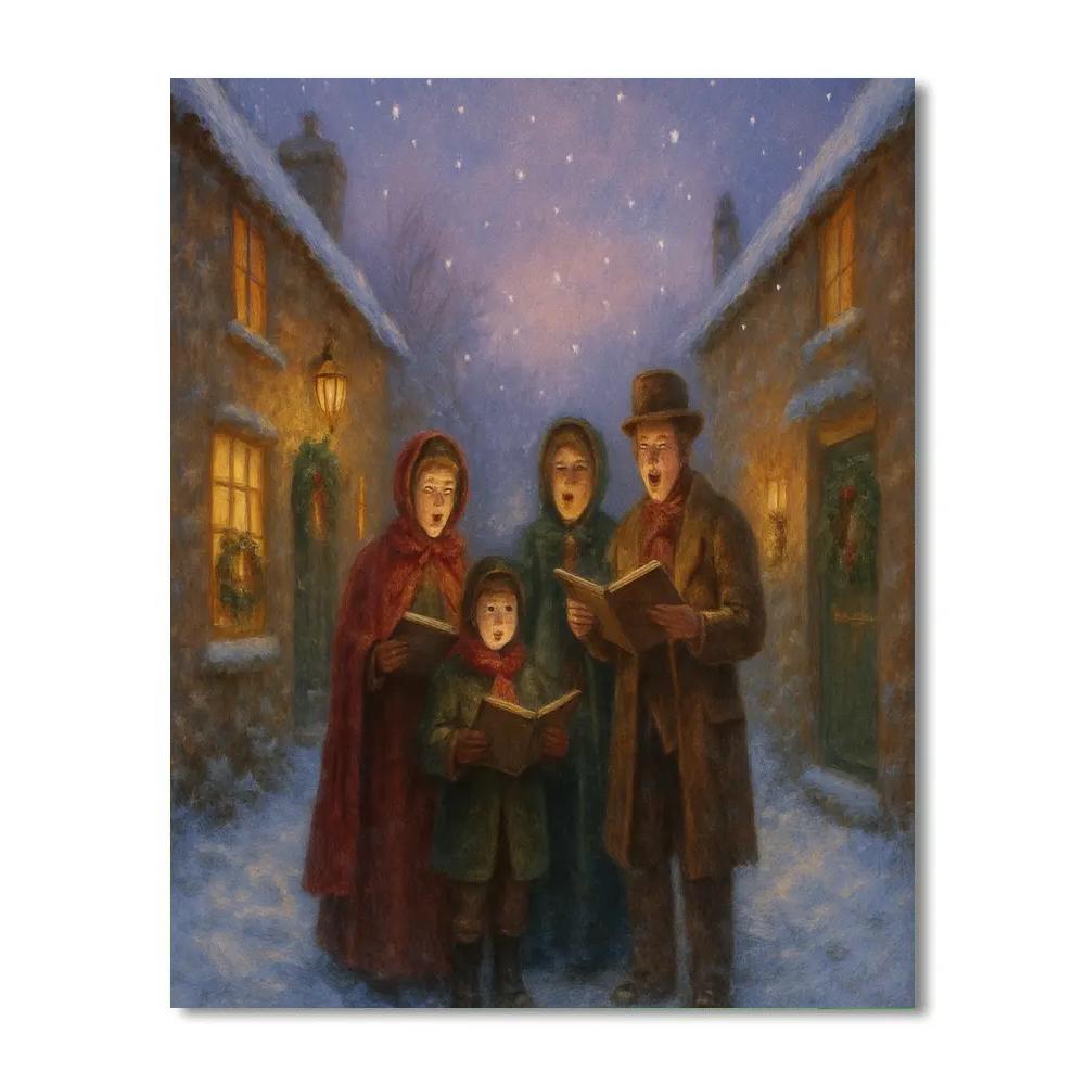 Starglow Carolers In The Snowy Lane paint by color