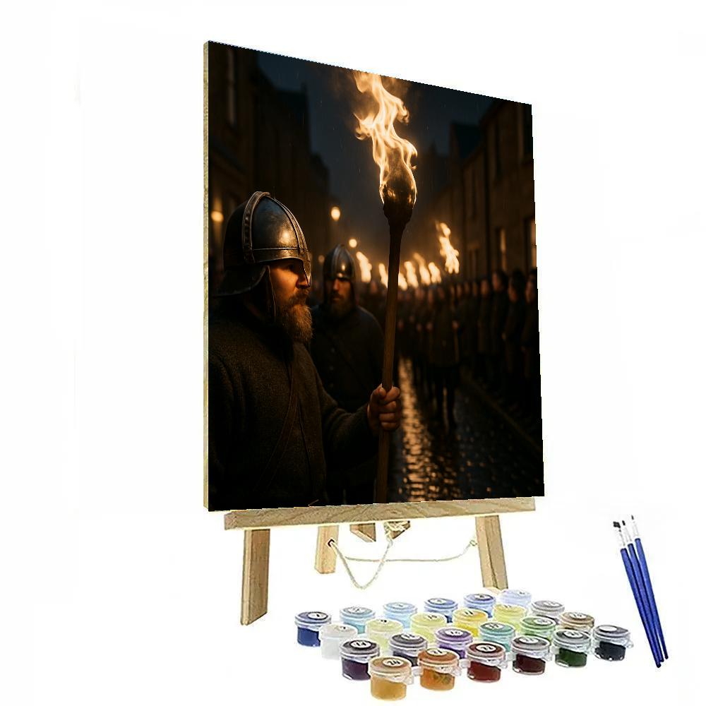 Up Helly Aa Torchlight Procession Lerwick Shetland DIY paint by numbers