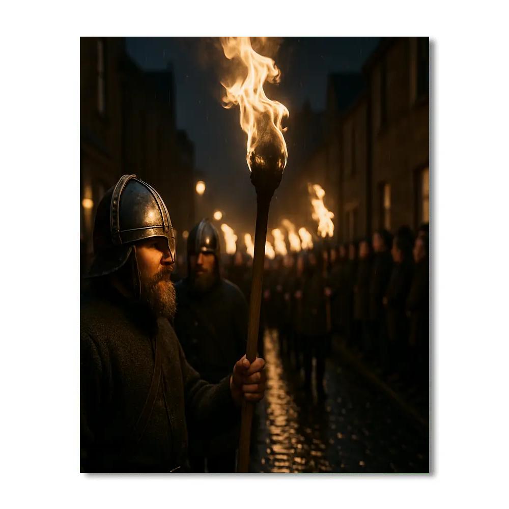Up Helly Aa Torchlight Procession Lerwick Shetland DIY paint by numbers