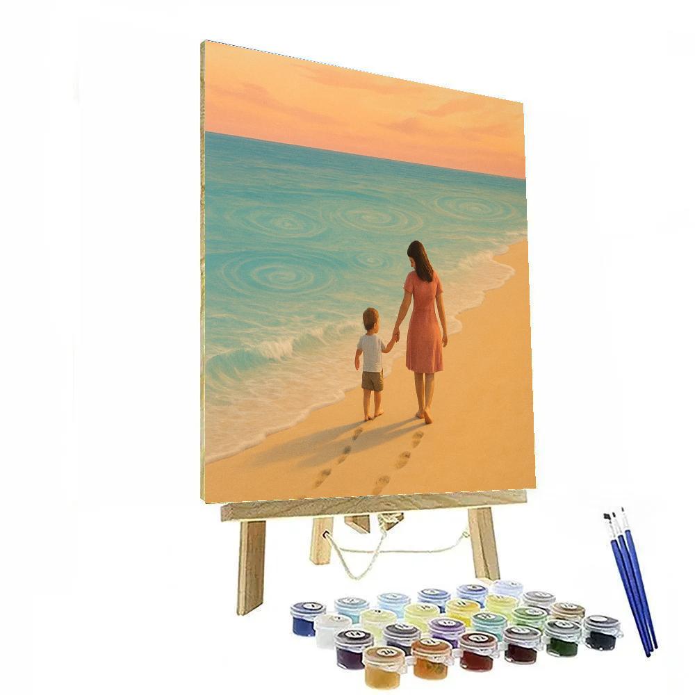 Ocean Tide Footprints Side By Side paint by color