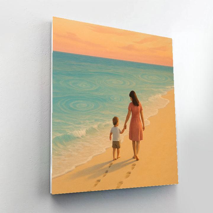 Ocean Tide Footprints Side By Side paint by color