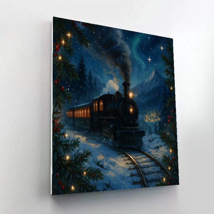 Midnight Train To The Christmas Valley painting number kit