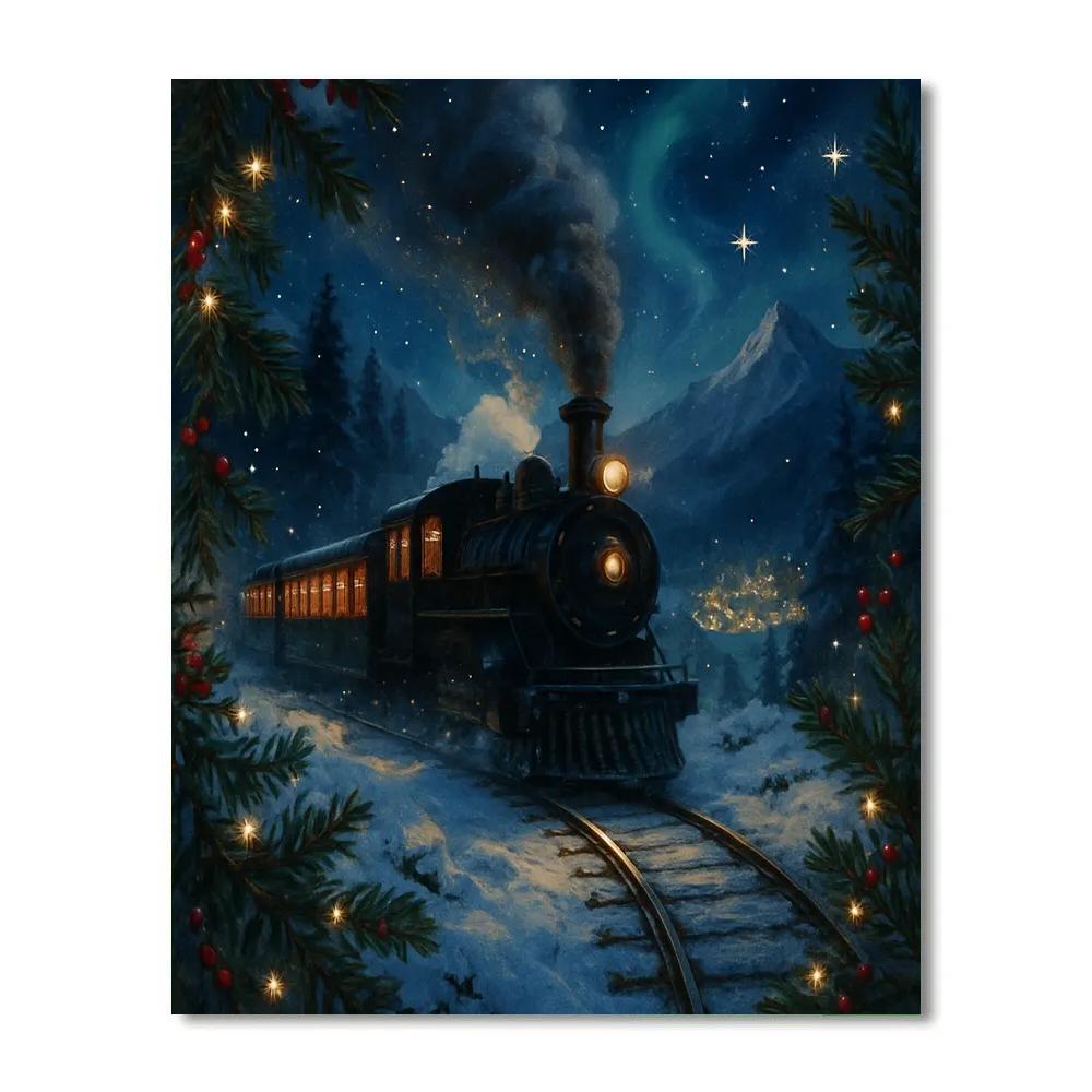Midnight Train To The Christmas Valley painting number kit