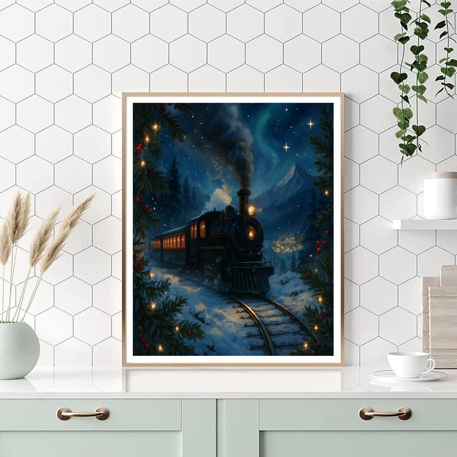 Midnight Train To The Christmas Valley painting number kit