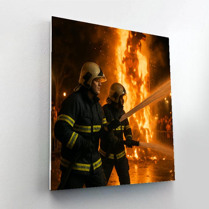 Las Fallas Nighttime Cremà Valencia Numbered painting kits