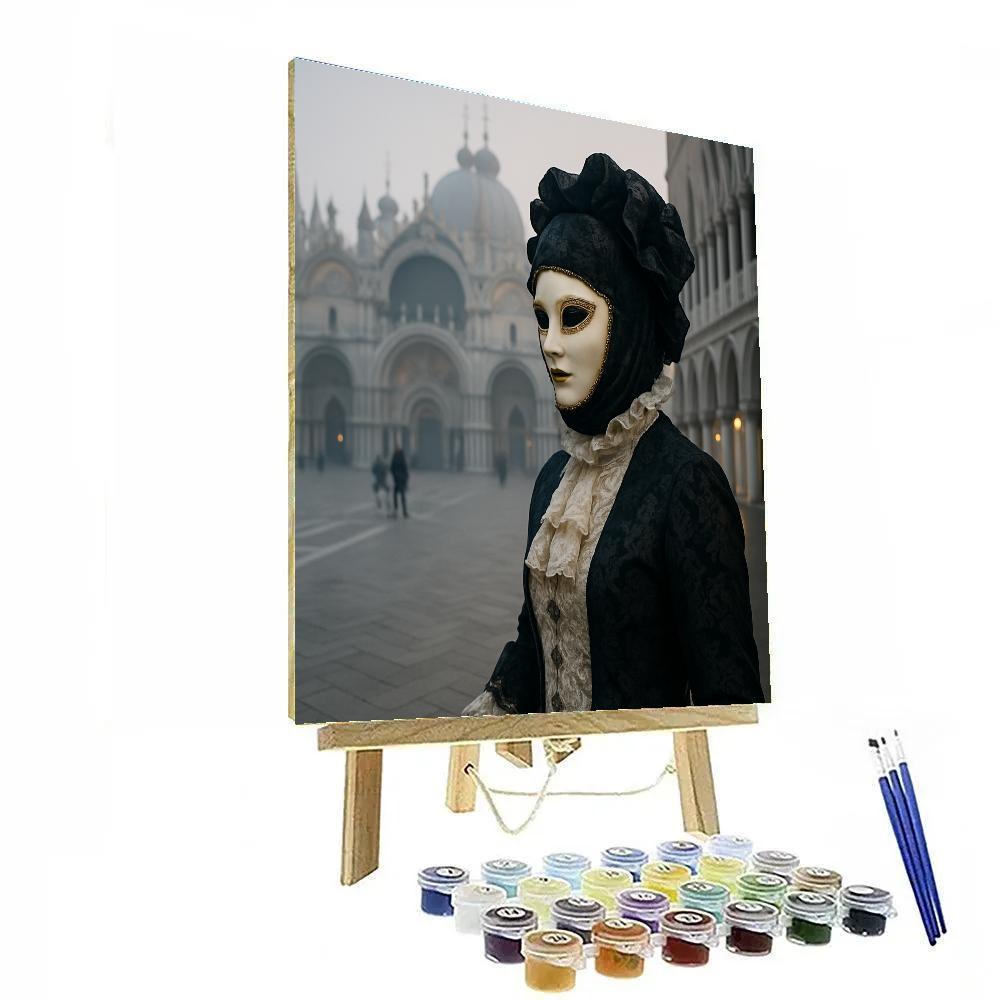 Venice Carnival Masked Stroll At Dawn Piazza San Marco Paint by numbers kits