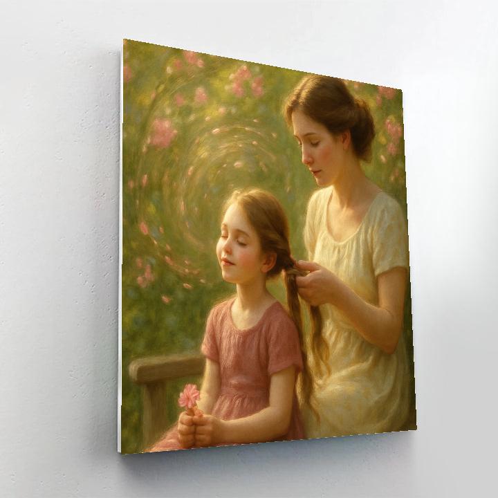 Garden Bench Hair Braiding Promise painting number kit